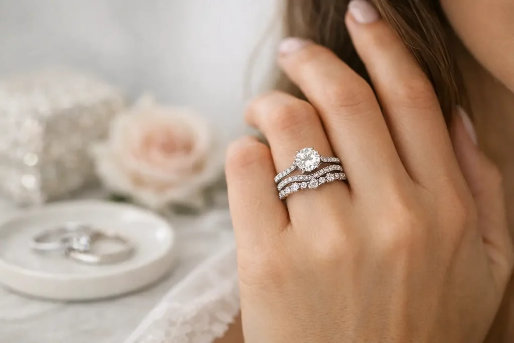 How to Stack Wedding Rings With an Engagement Ring